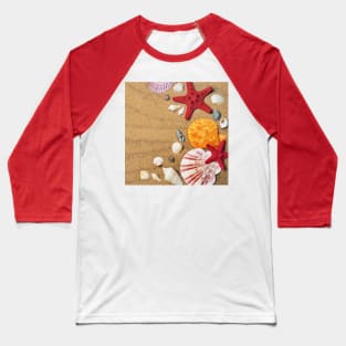 Colorful Seashells Shore Photography Baseball T-Shirt